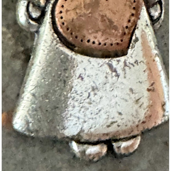 Angel Brooch AJMC Gold Tone Wings Silver Tone Dress Heart Motif Pin vintage - Picture 8 of 12